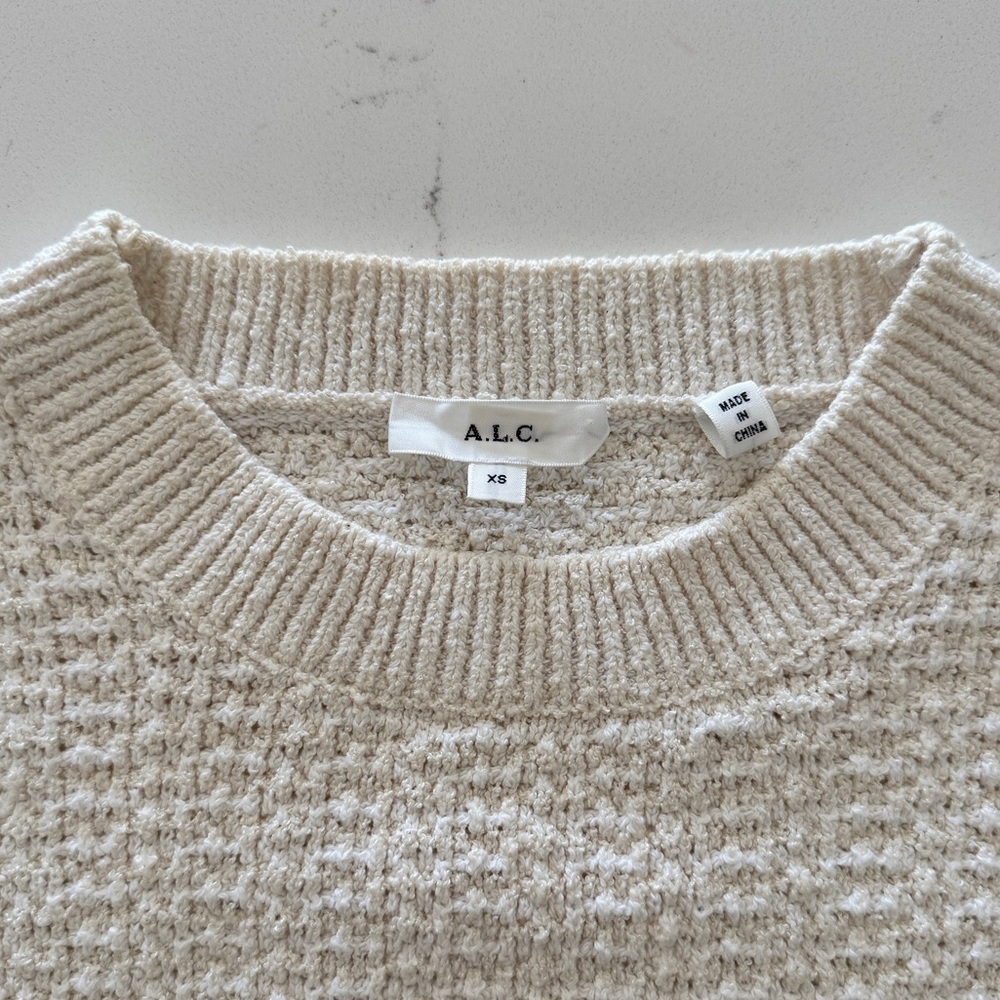 A.L.C. Cropped Textured Knit Sweater Size XS